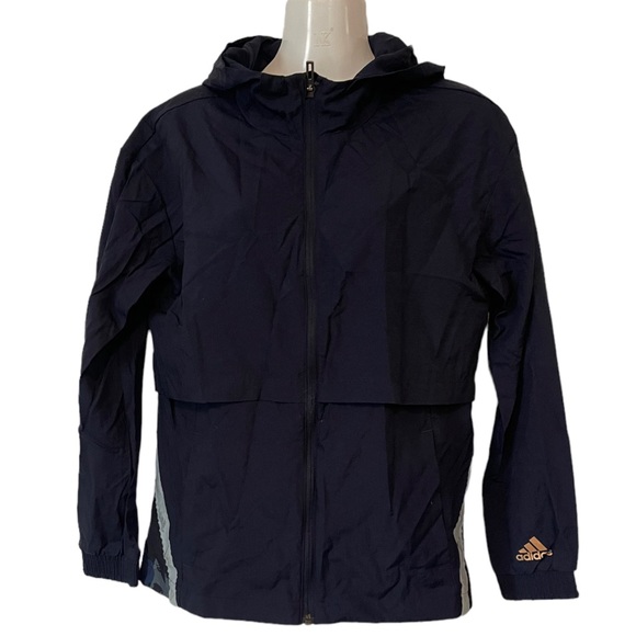 ADIDAS x Zoe Saldana Collection Women's Windbreaker Jacket Women's Blue Zip XS - Picture 1 of 10
